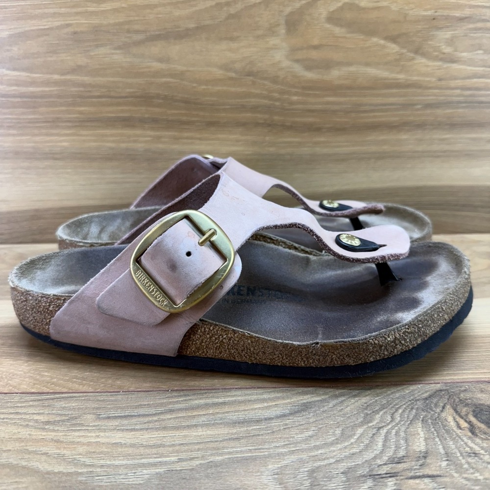 Birkenstock Gizeh Big Buckle Sandals 9 W EU 40 Light Rose Nubuck Leather Travel